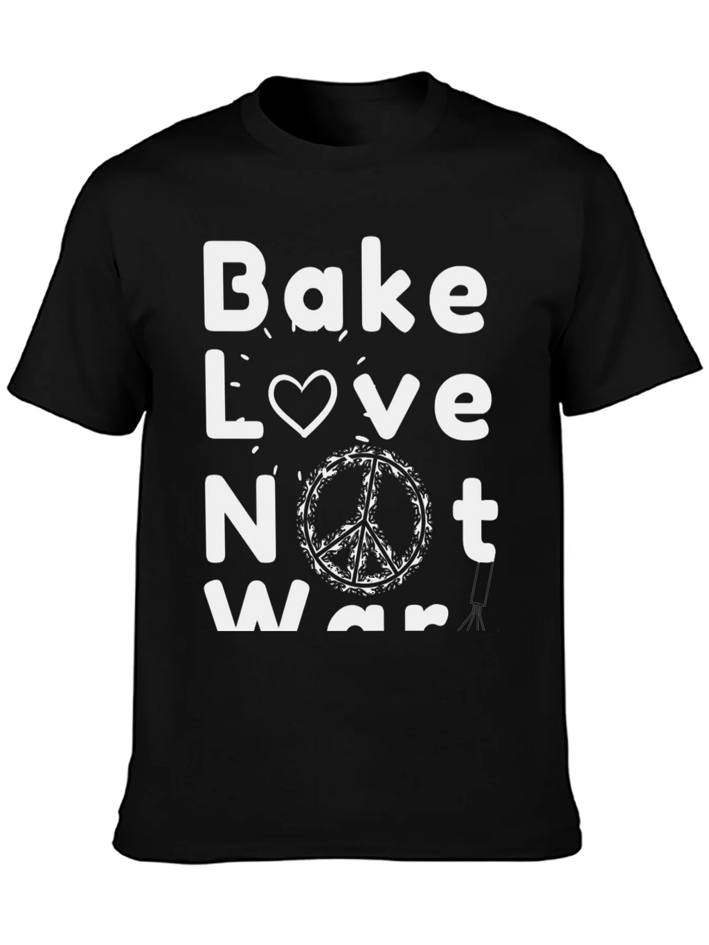 Bake Love Not War Graphic Tee - Black product image 3