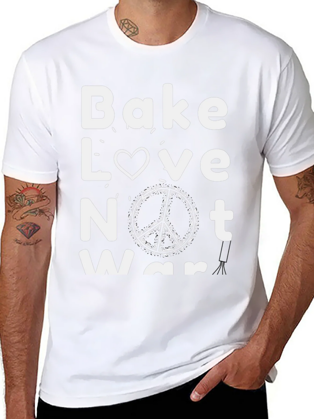 Bake Love Not War Graphic Tee - Black product image 7