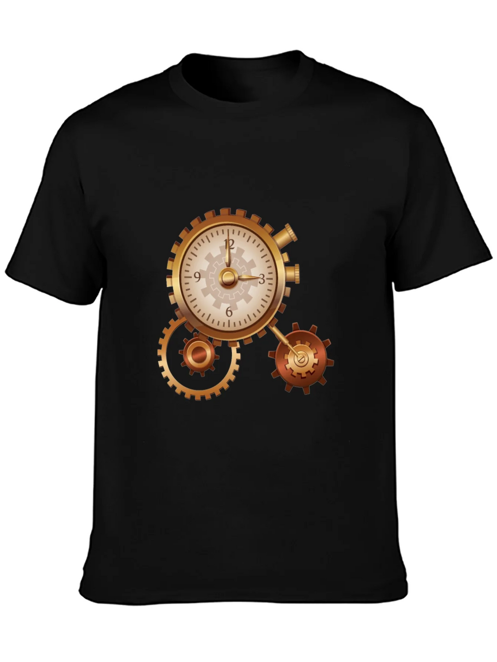 Steampunk Clockwork Gear Design Black T-Shirt product image 2