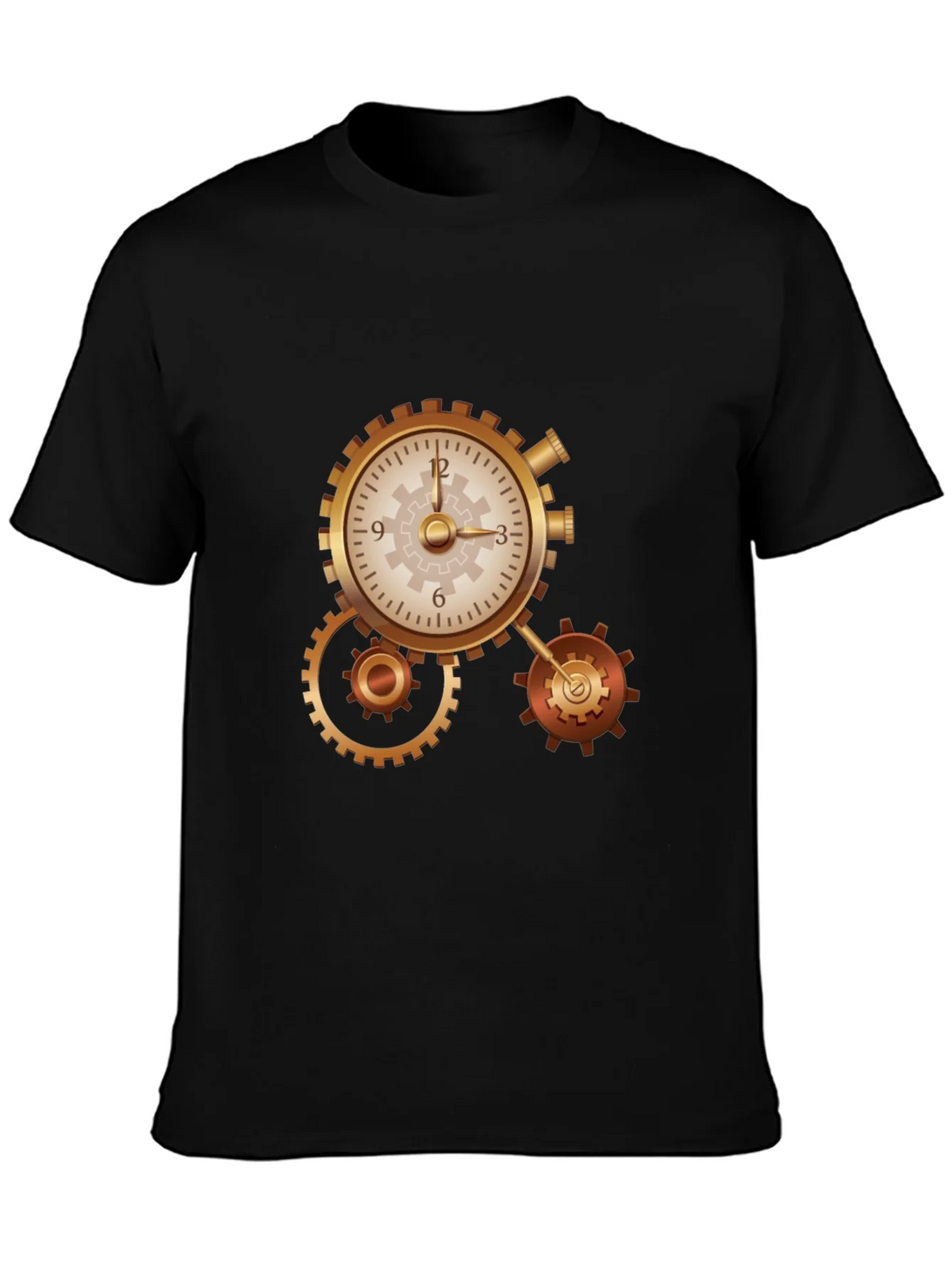 Steampunk Clockwork Gear Design Black T-Shirt product image 2