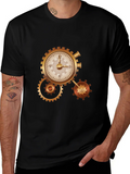 Steampunk Clockwork Gear Design Black T-Shirt product image 1