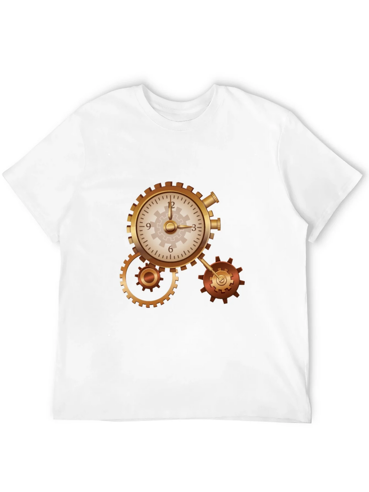 Steampunk Clockwork Gear Design Black T-Shirt product image 7