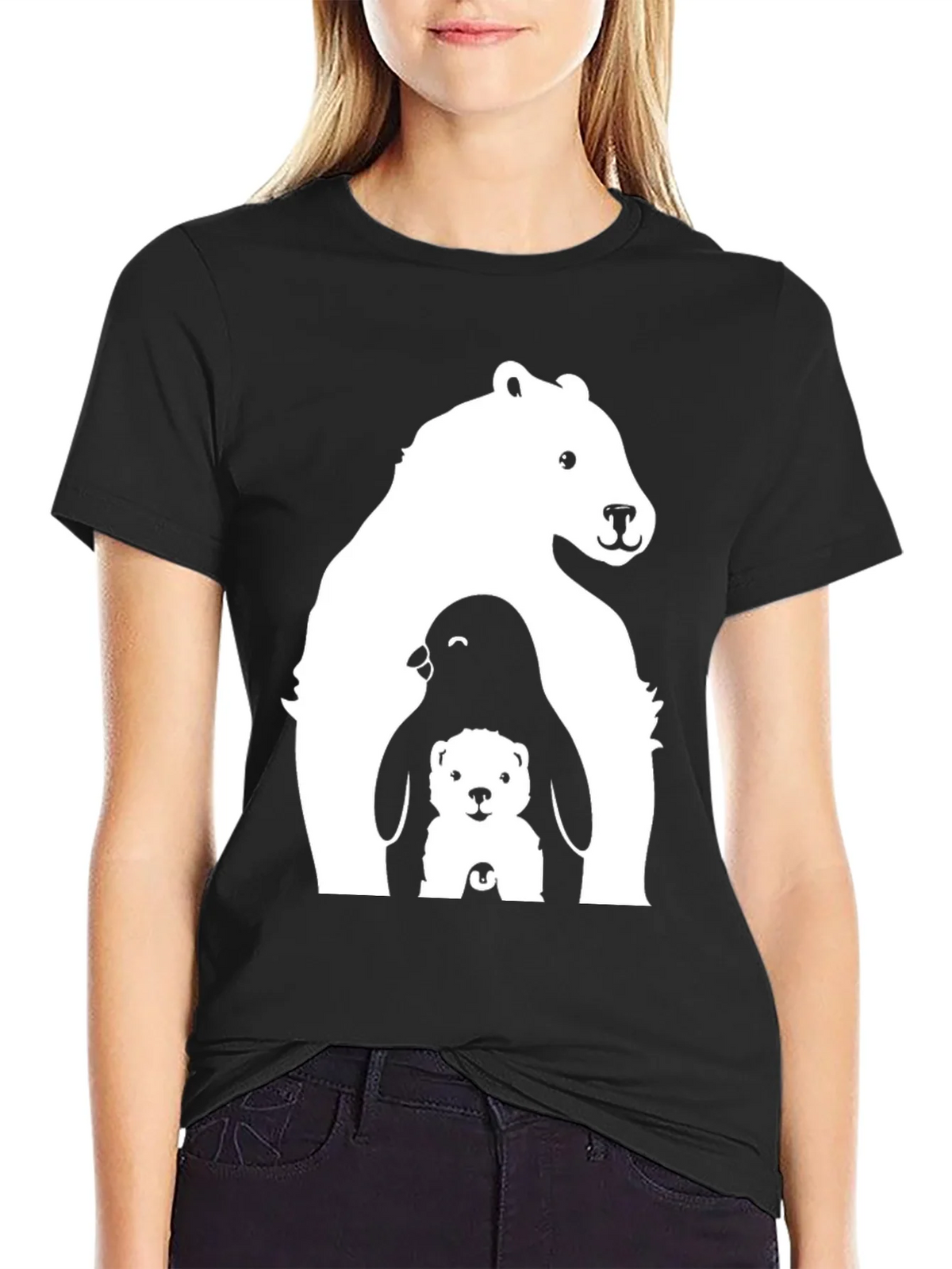 Bear Penguin Cub Graphic Tee - Black product image 2