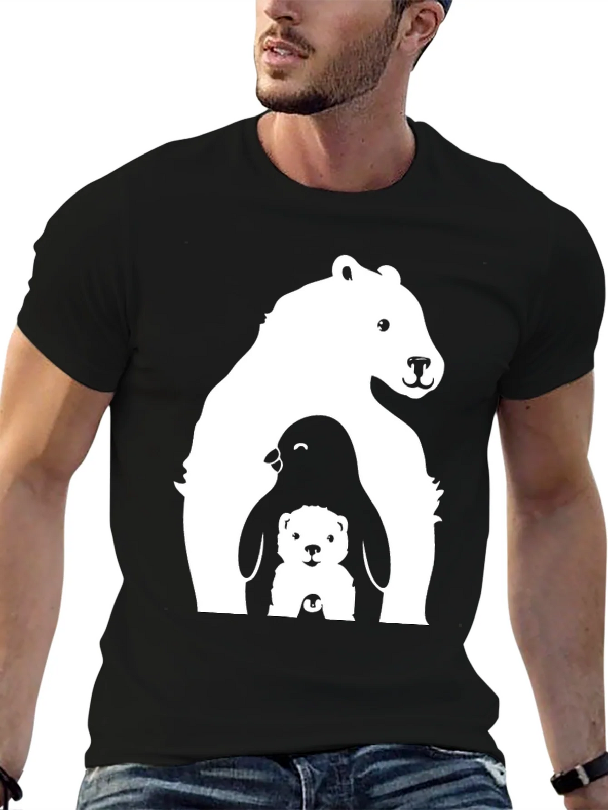 Bear Penguin Cub Graphic Tee - Black product image 6