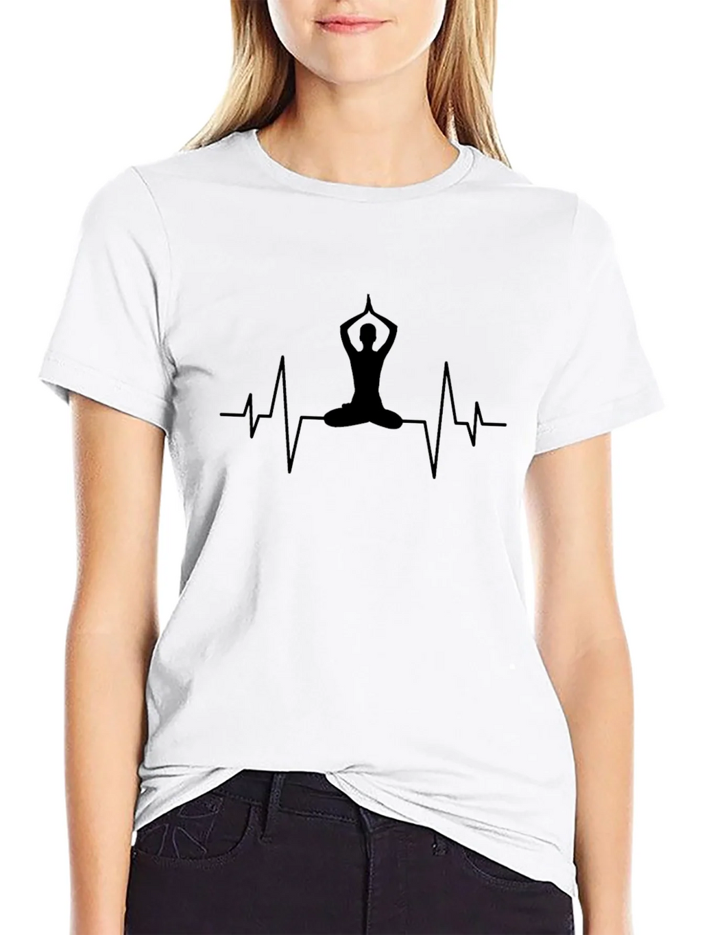 Yoga Heartbeat T-Shirt - Black product image 6