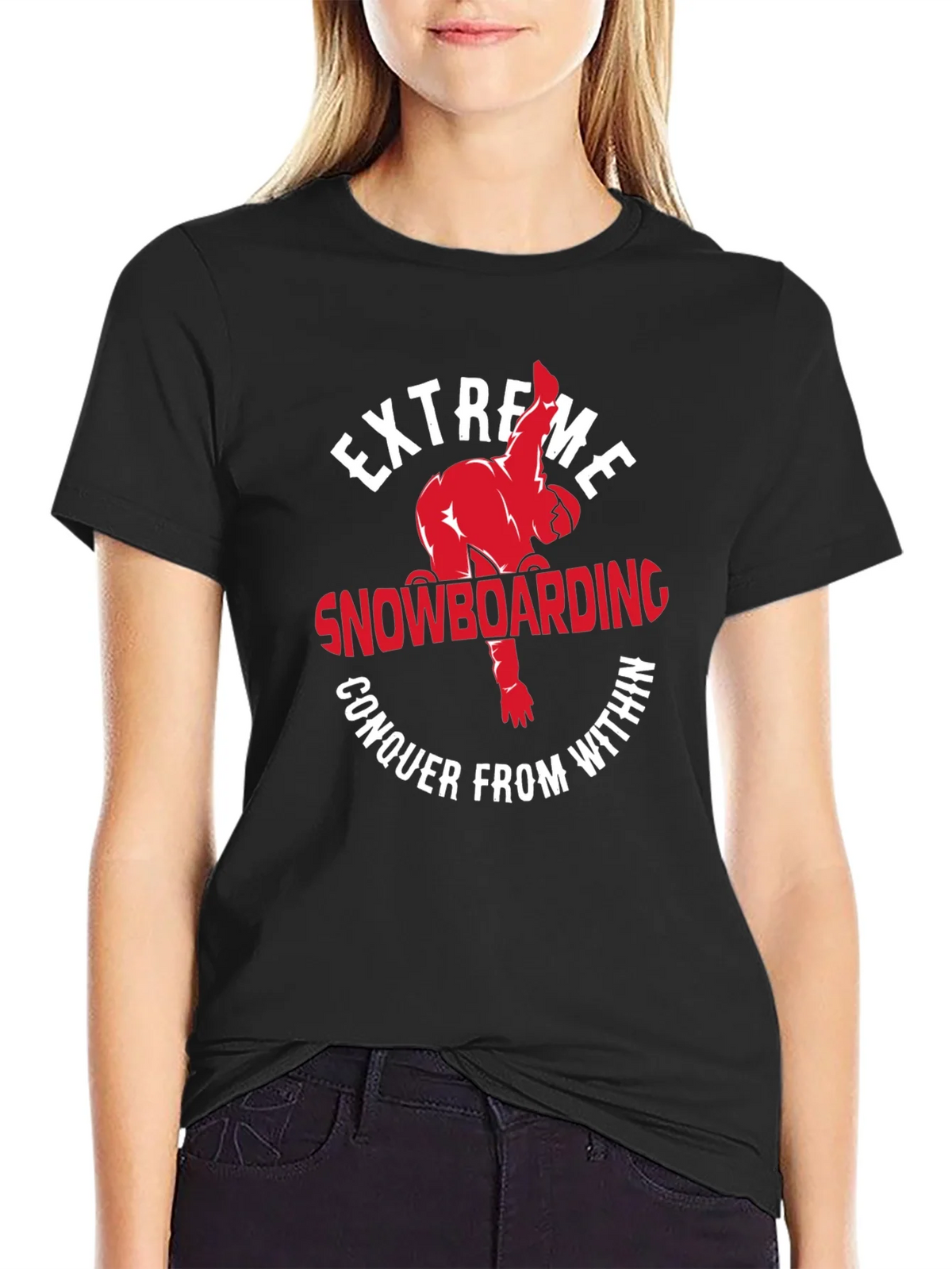 Extreme Snowboarding Graphic Print T-Shirt product image 1