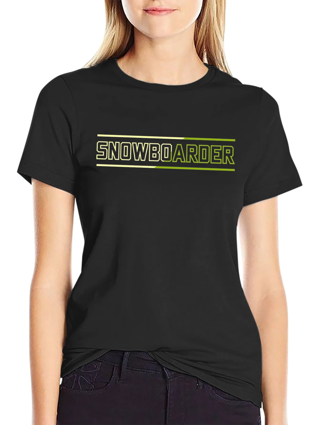 Snowboarder Graphic Tee - Black Cotton Blend T-Shirt product image 2