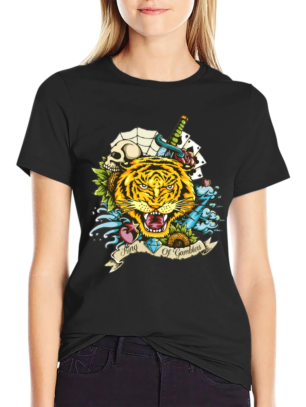 King of Gamblers Tiger Graphic Tee - Black product image 2