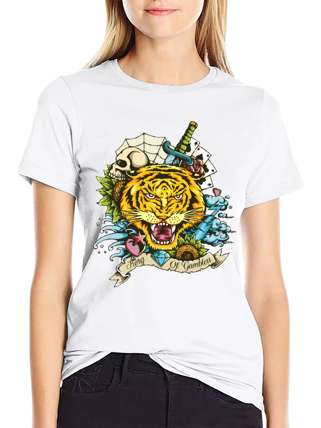 King of Gamblers Tiger Graphic Tee - Black product image 8