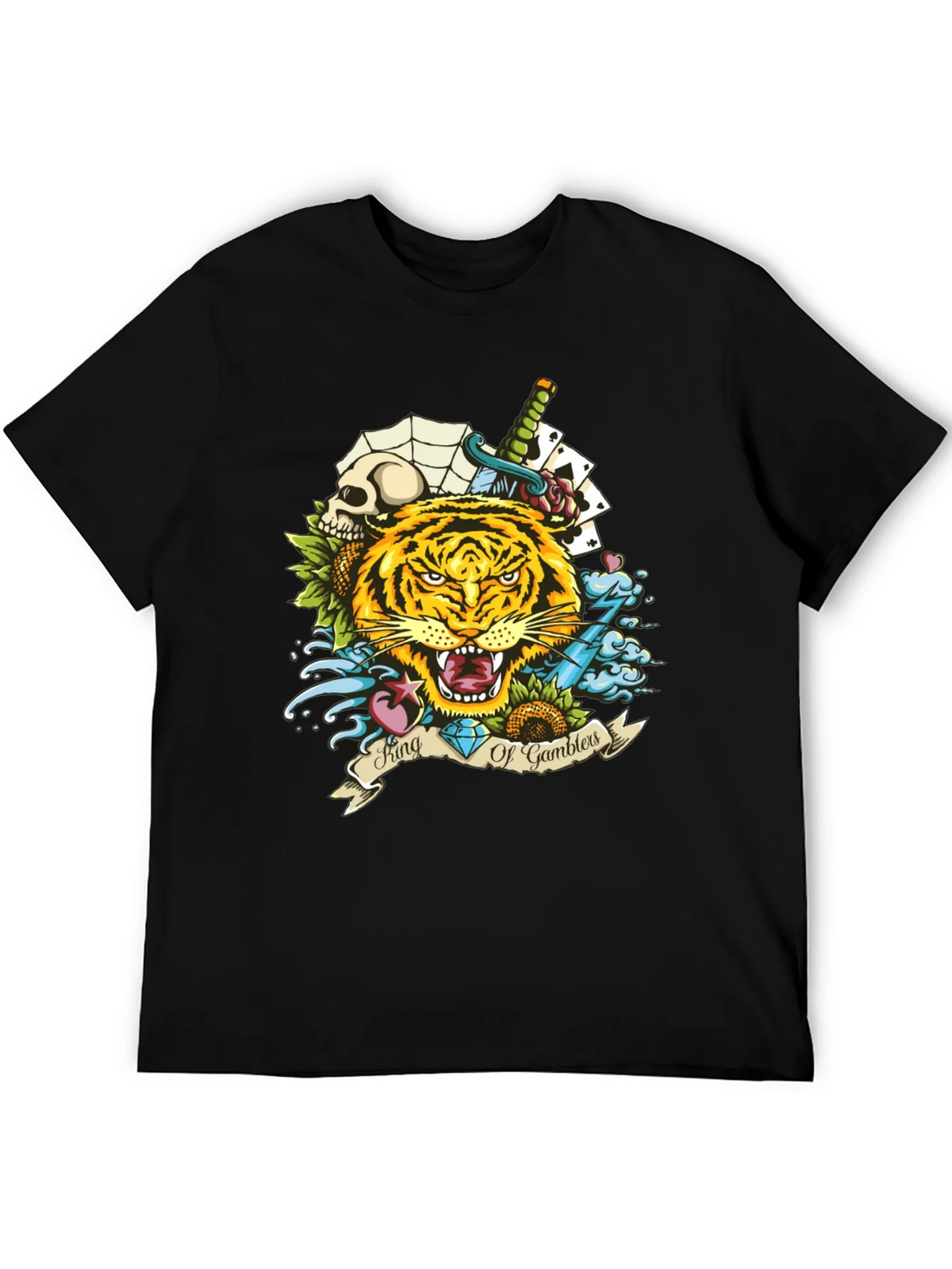 King of Gamblers Tiger Graphic Tee - Black product image 5