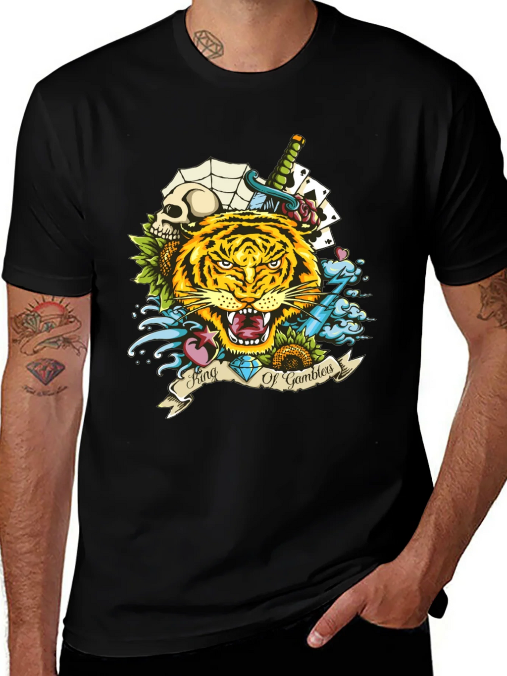 King of Gamblers Tiger Graphic Tee - Black product image 1