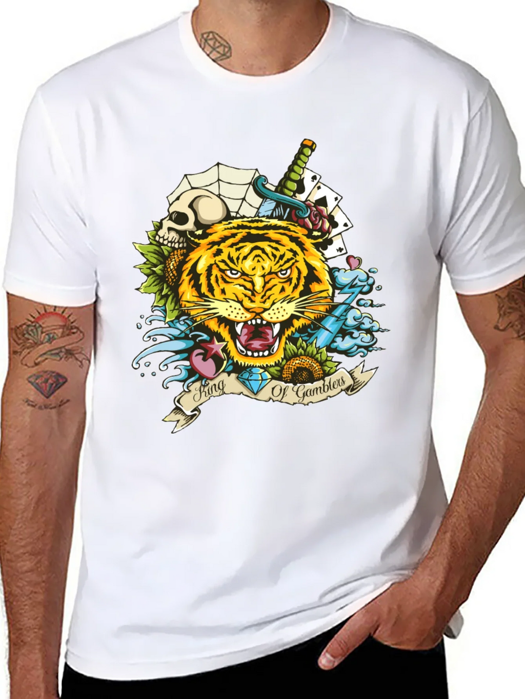 King of Gamblers Tiger Graphic Tee - Black product image 7