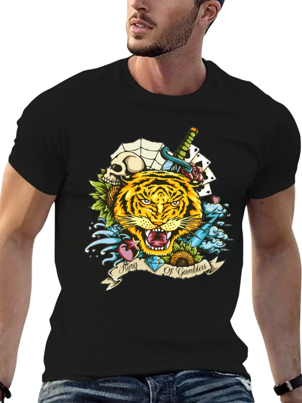 King of Gamblers Tiger Graphic Tee - Black product image 6