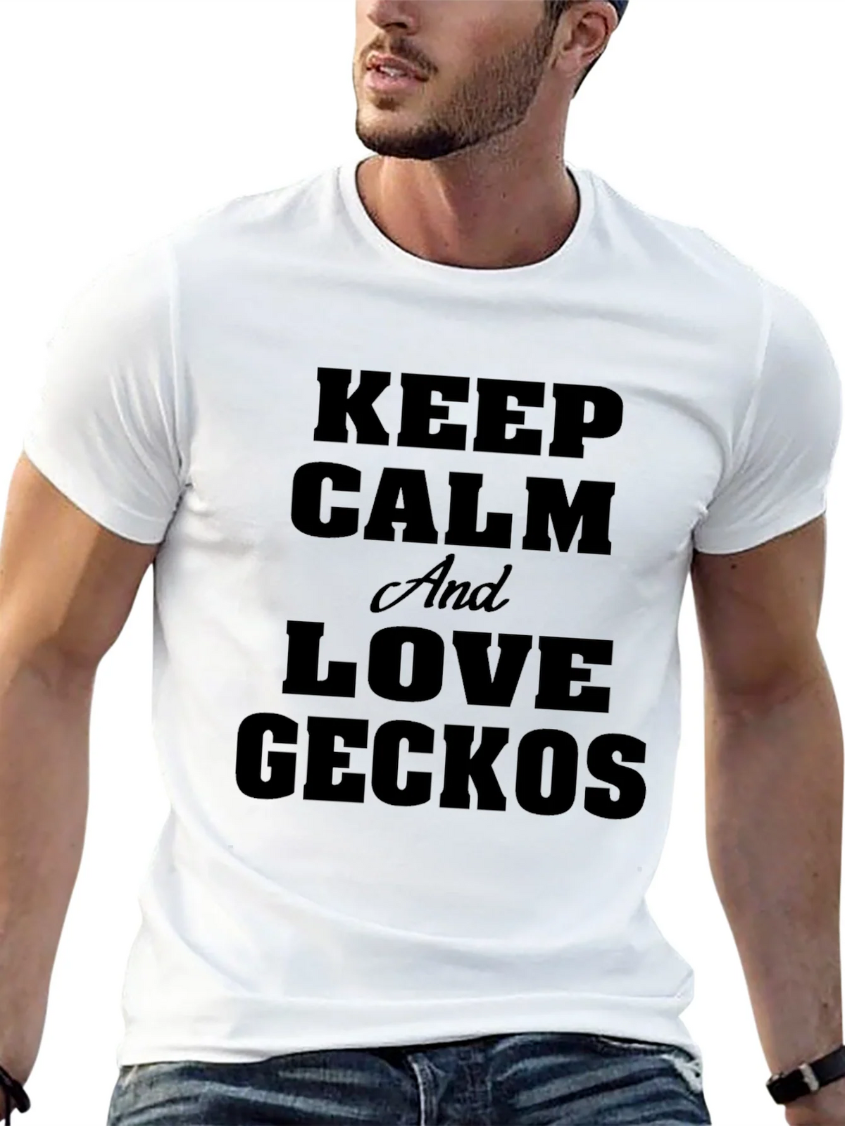 Keep Calm and Love Geckos Black T-Shirt product image 8