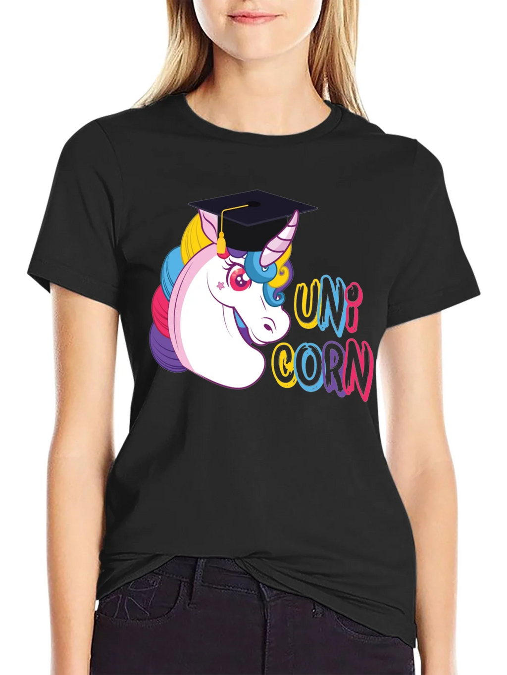 Graduation Unicorn T-Shirt - Black product image 2