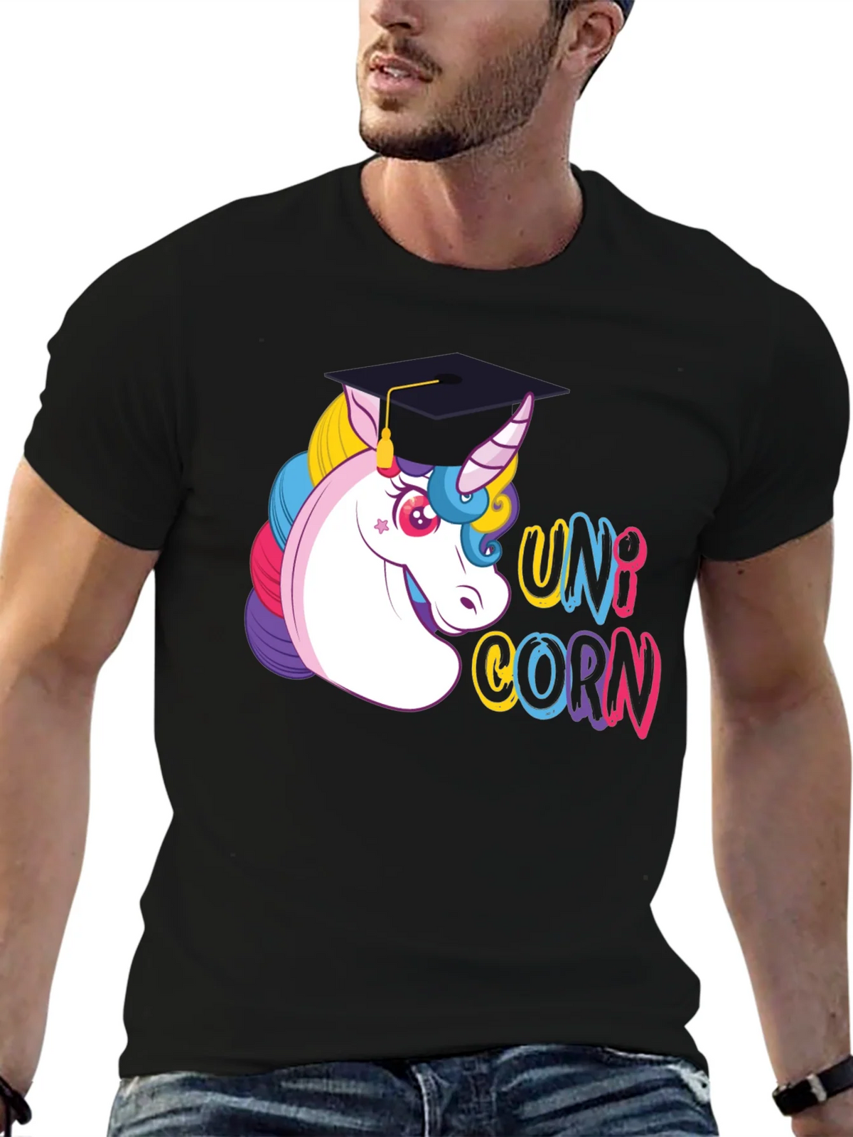 Graduation Unicorn T-Shirt - Black product image 6