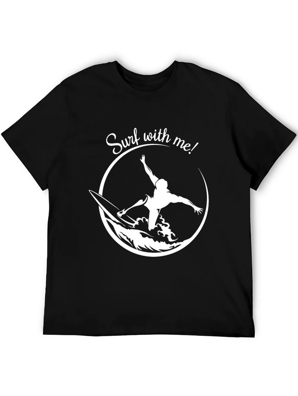 Surf With Me Graphic Tee - Black Cotton Surfing T-Shirt product image 3