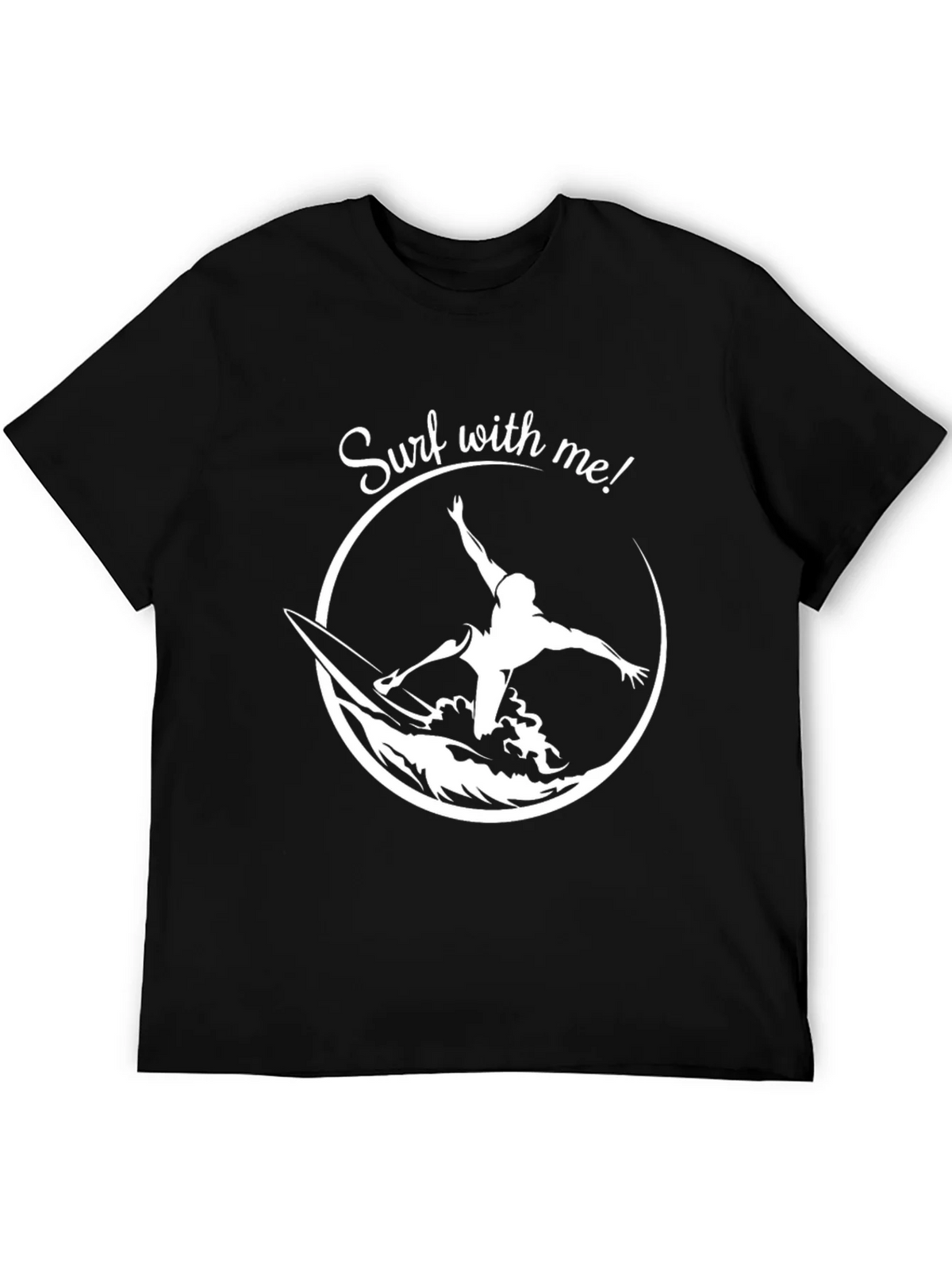 Surf With Me Graphic Tee - Black Cotton Surfing T-Shirt product image 3