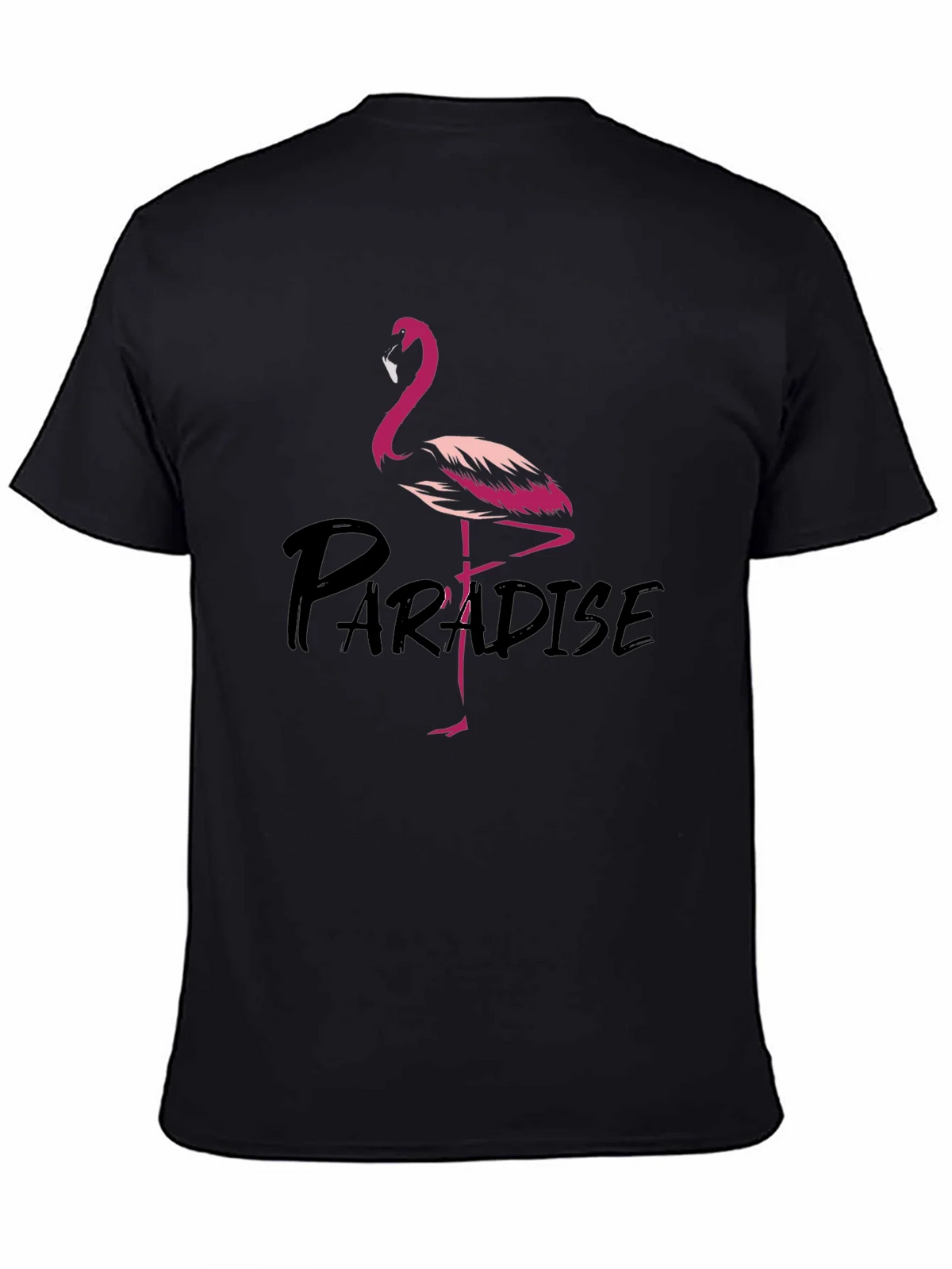 Flamingo Paradise Graphic Tee - Black Cotton T-Shirt product image 4