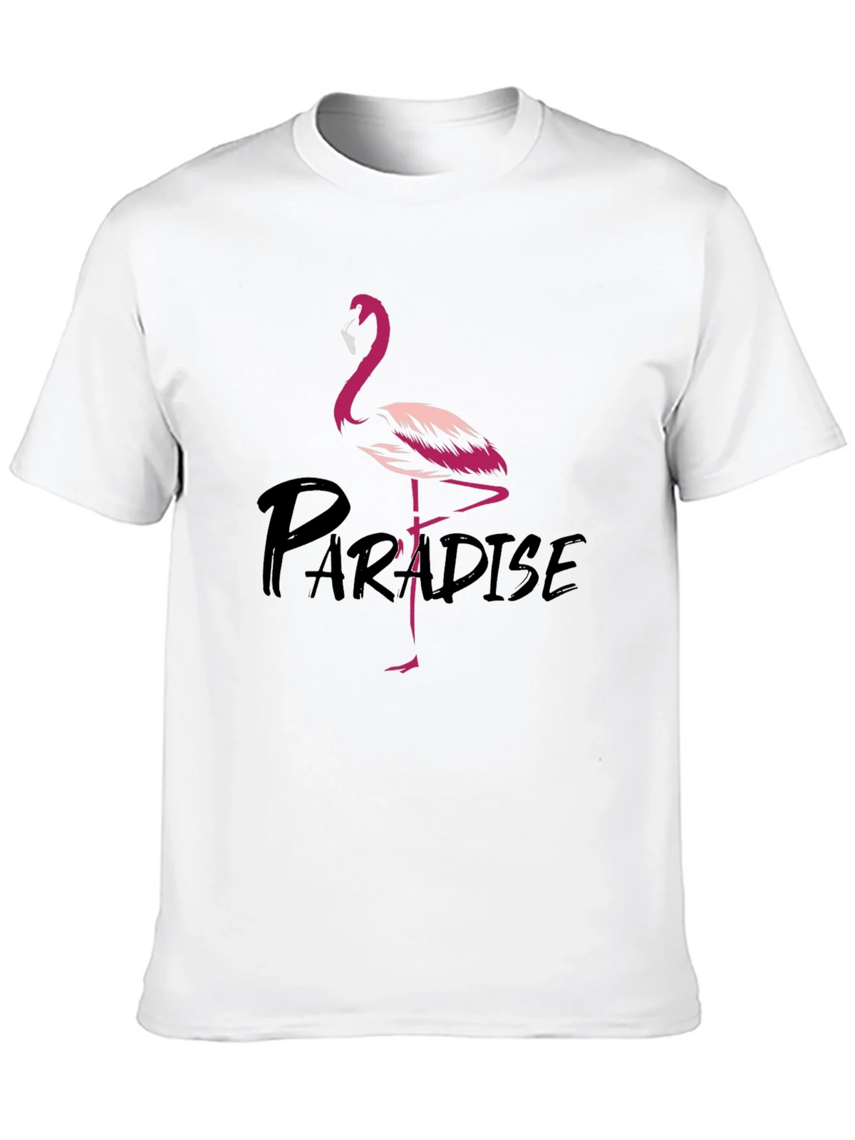 Flamingo Paradise Graphic Tee - Black Cotton T-Shirt product image 9