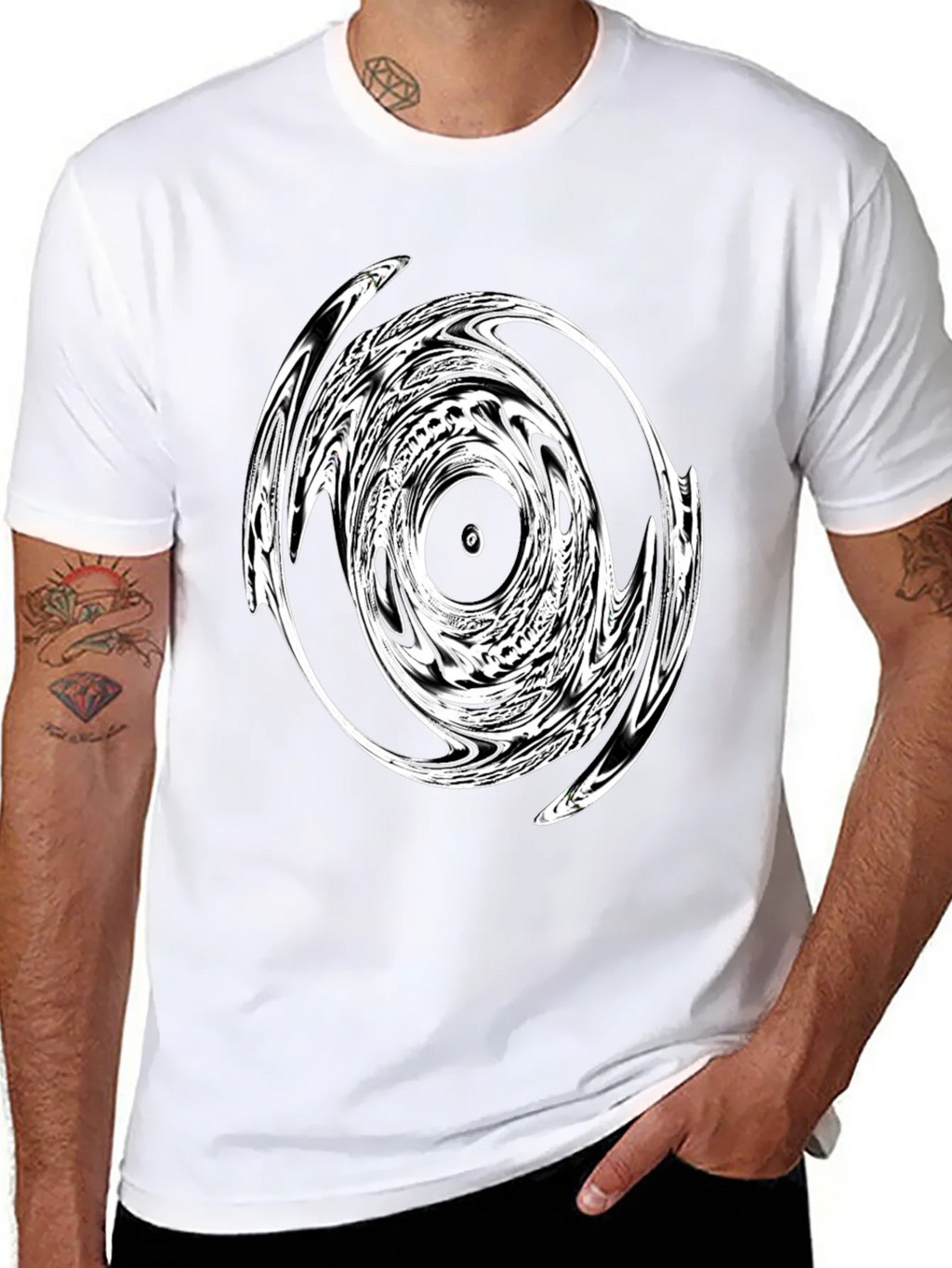 Abstract Circle Graphic Tee - Modern Black T-Shirt product image 5