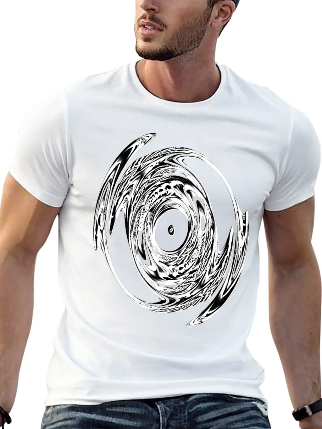 Abstract Circle Graphic Tee - Modern Black T-Shirt product image 8
