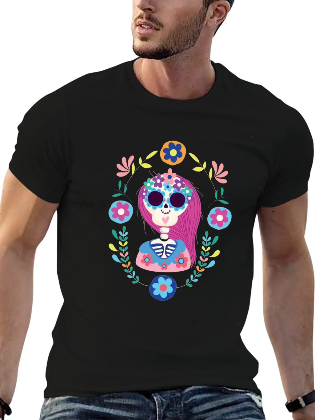 Day of the Dead Sugar Skull Graphic Tee product image 1