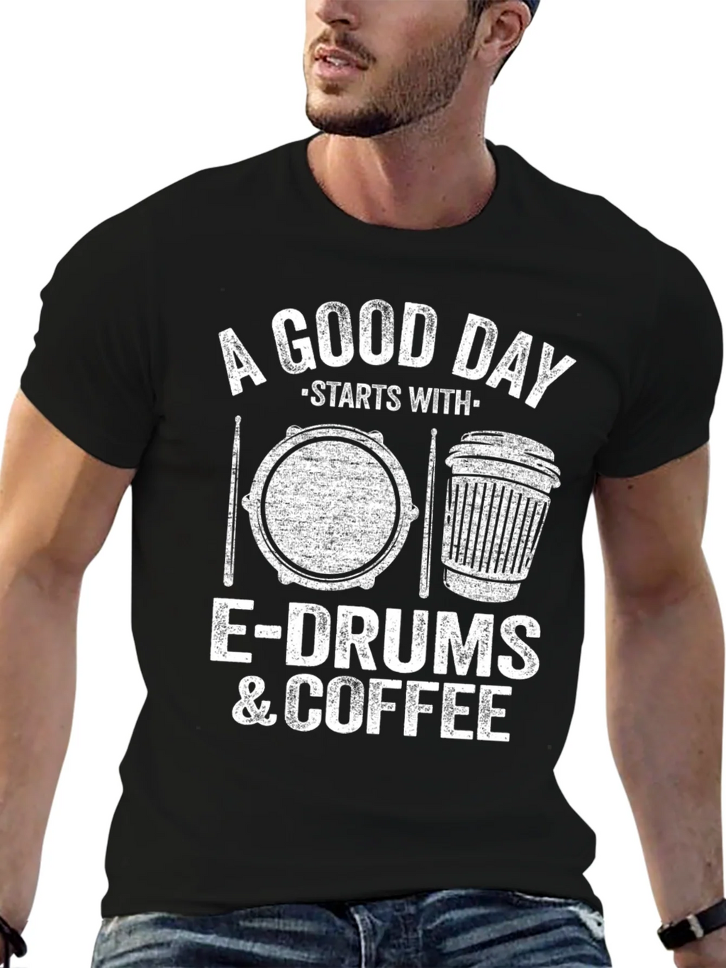 A Good Day Starts With E-Drums & Coffee T-Shirt product image 6