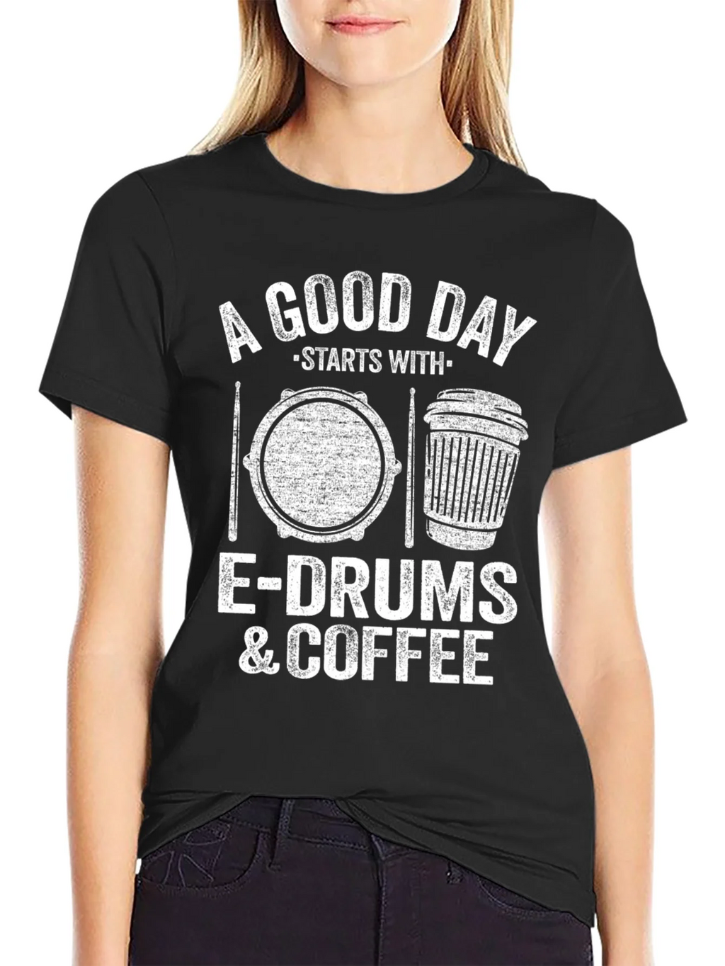 A Good Day Starts With E-Drums & Coffee T-Shirt product image 2