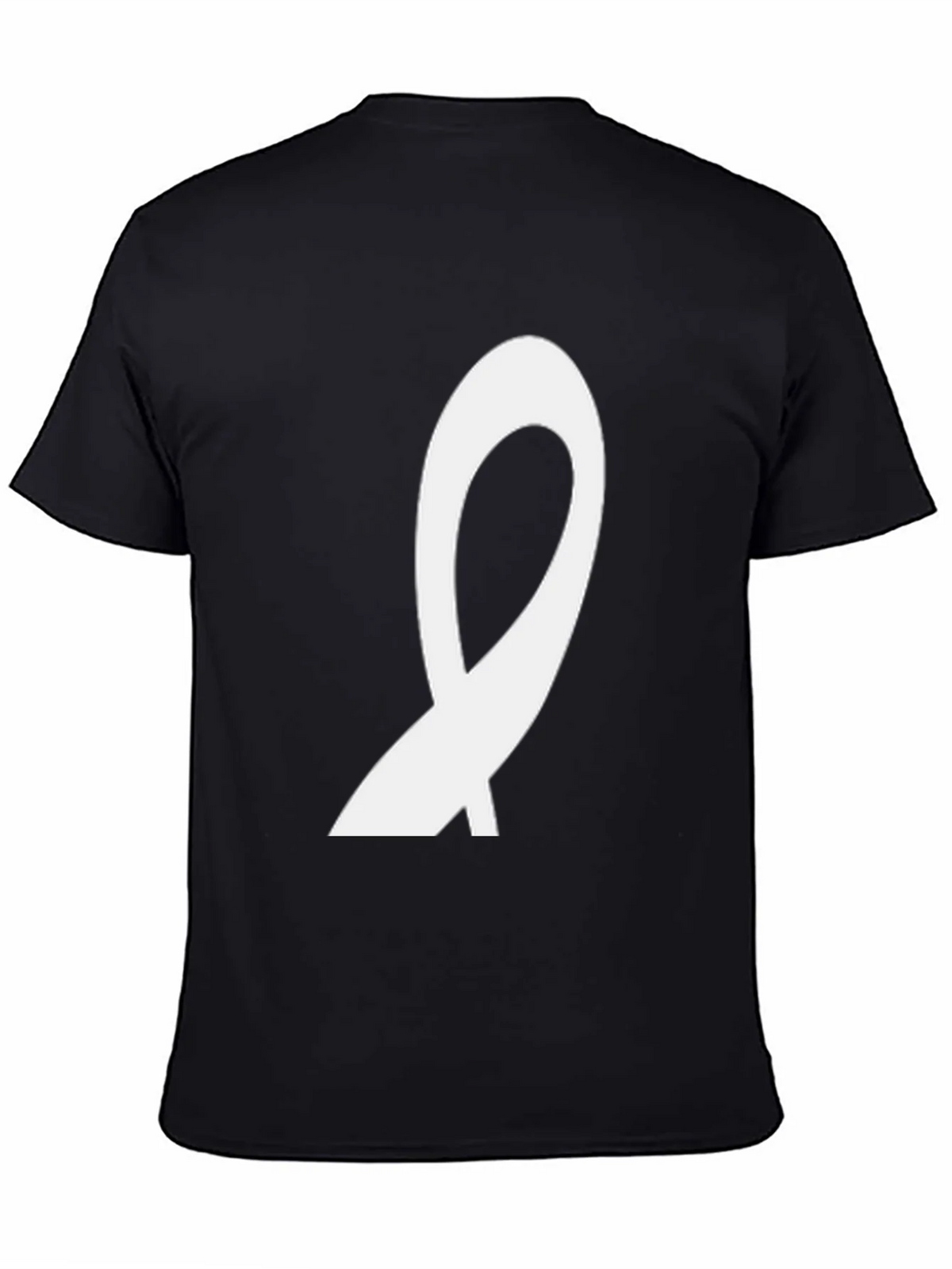 Mens Black T-Shirt with Abstract White Graphic product image 1