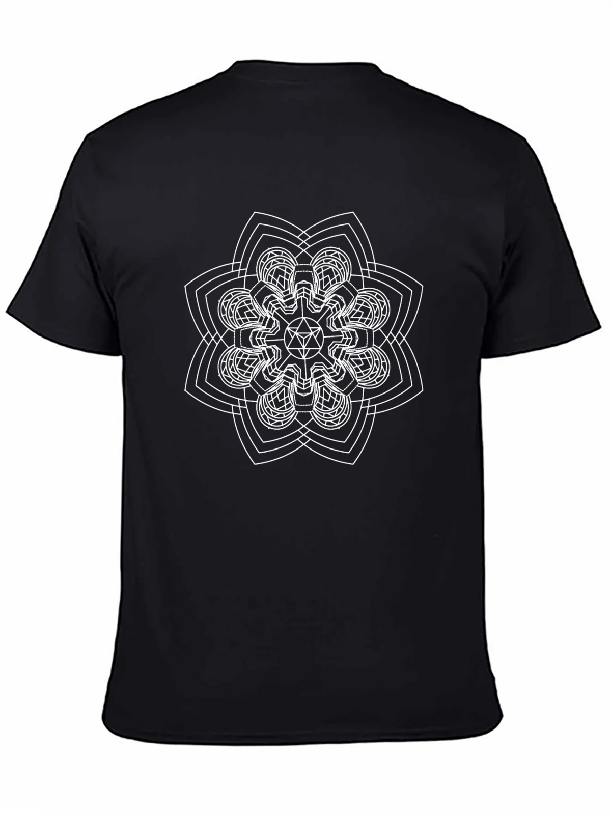 Geometric Mandala Graphic T-Shirt - Black product image 4