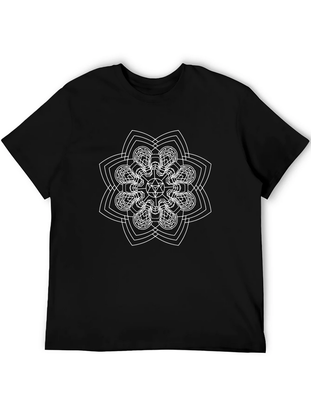 Geometric Mandala Graphic T-Shirt - Black product image 5