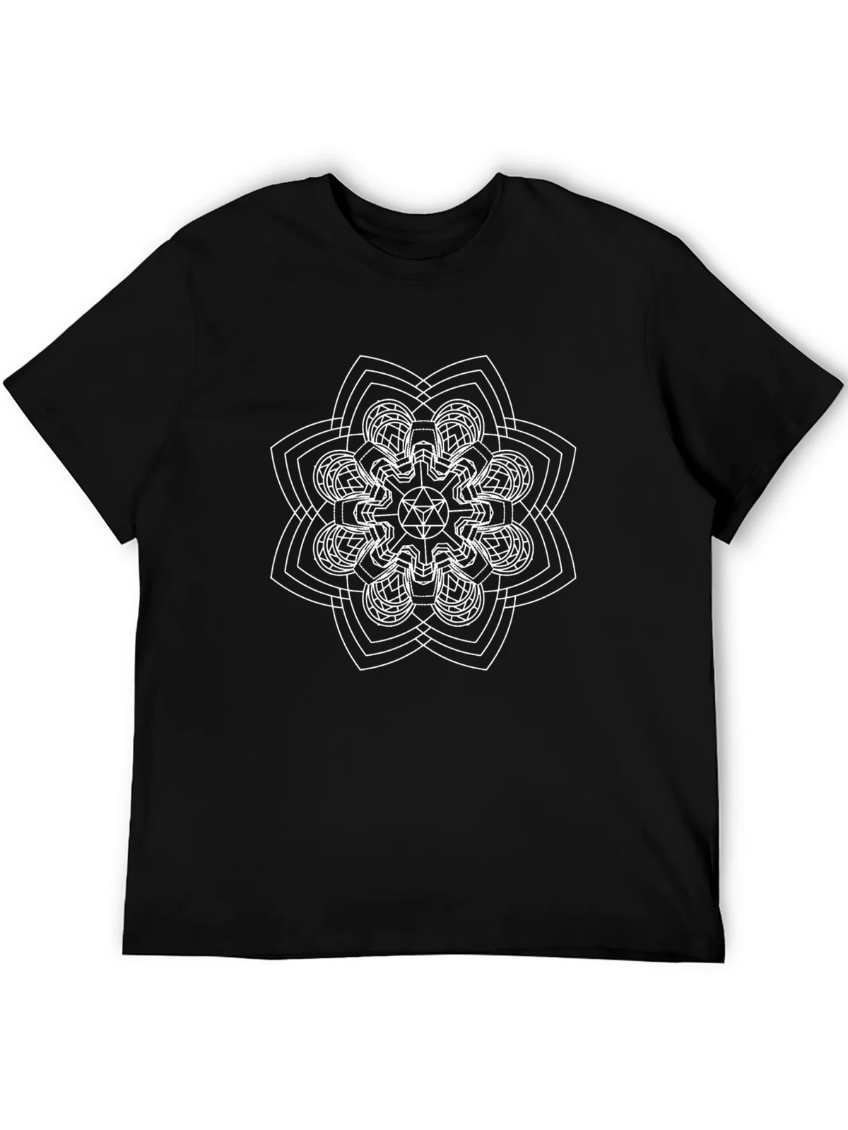 Geometric Mandala Graphic T-Shirt - Black product image 5