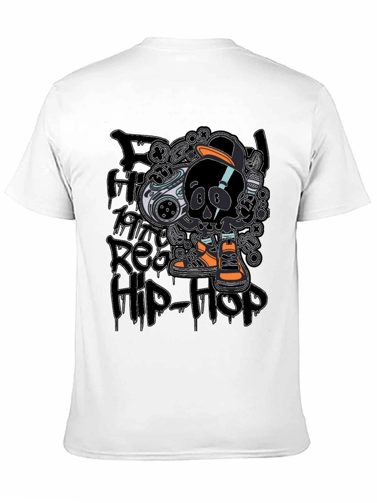 Hip-Hop Skull T-Shirt - Black product image 6