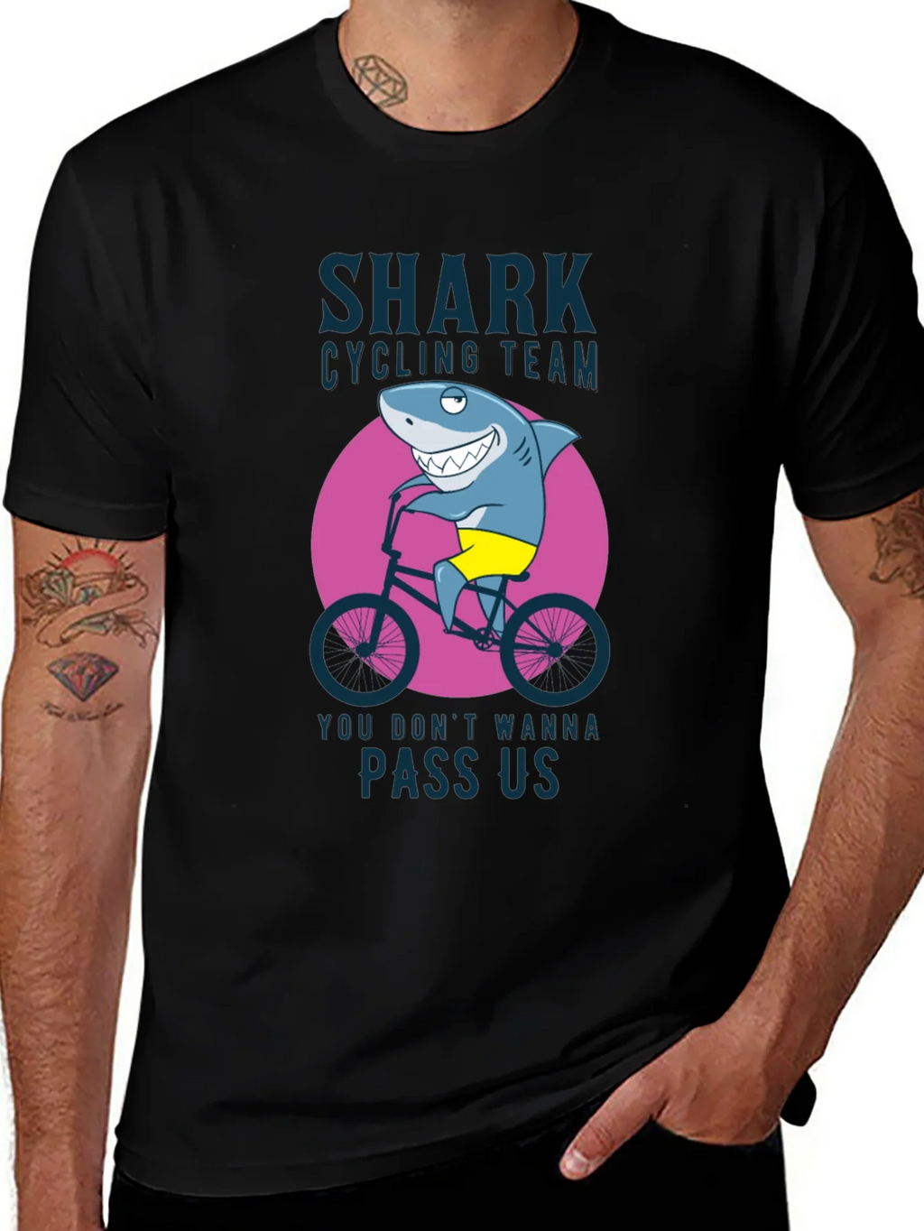 Shark Cycling Team Graphic Tee - Ride in Style! product image 1
