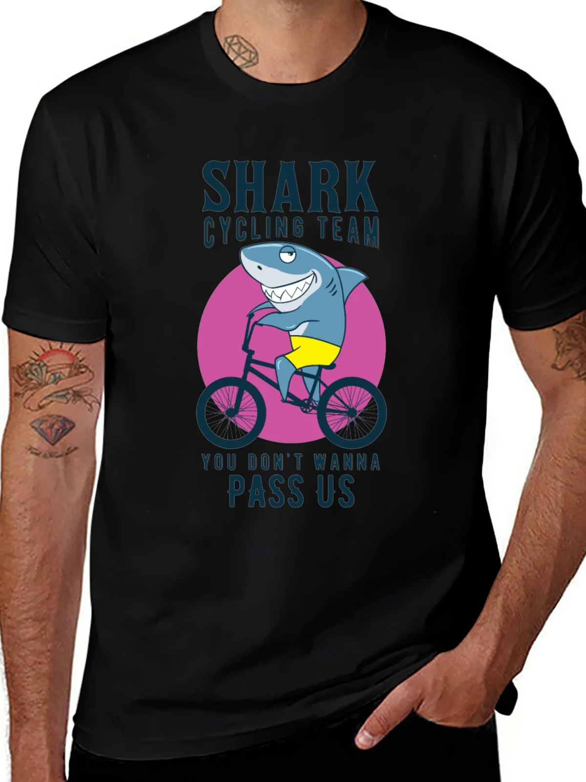 Shark Cycling Team Graphic Tee - Ride in Style! product image 1
