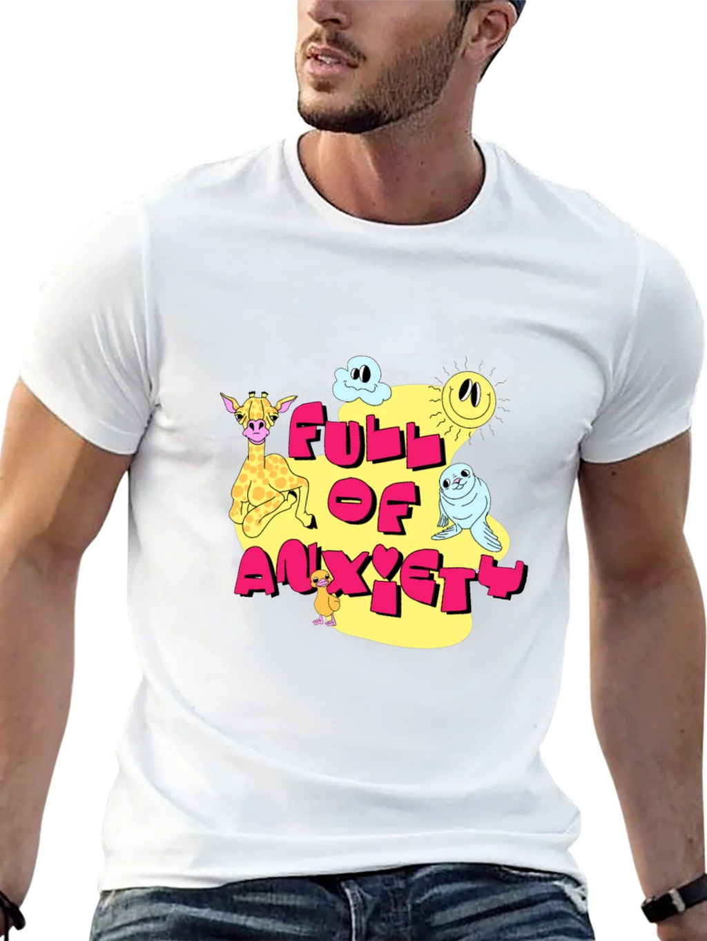 Full of Anxiety Cartoon Graphic Black Tee product image 8