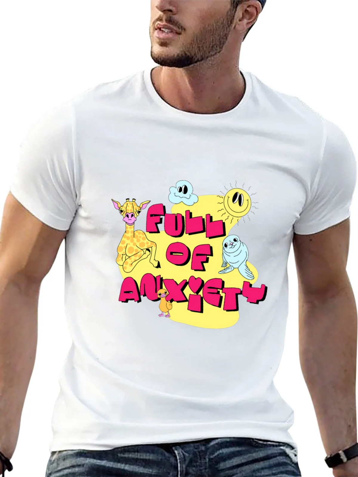 Full of Anxiety Cartoon Graphic Black Tee product image 8