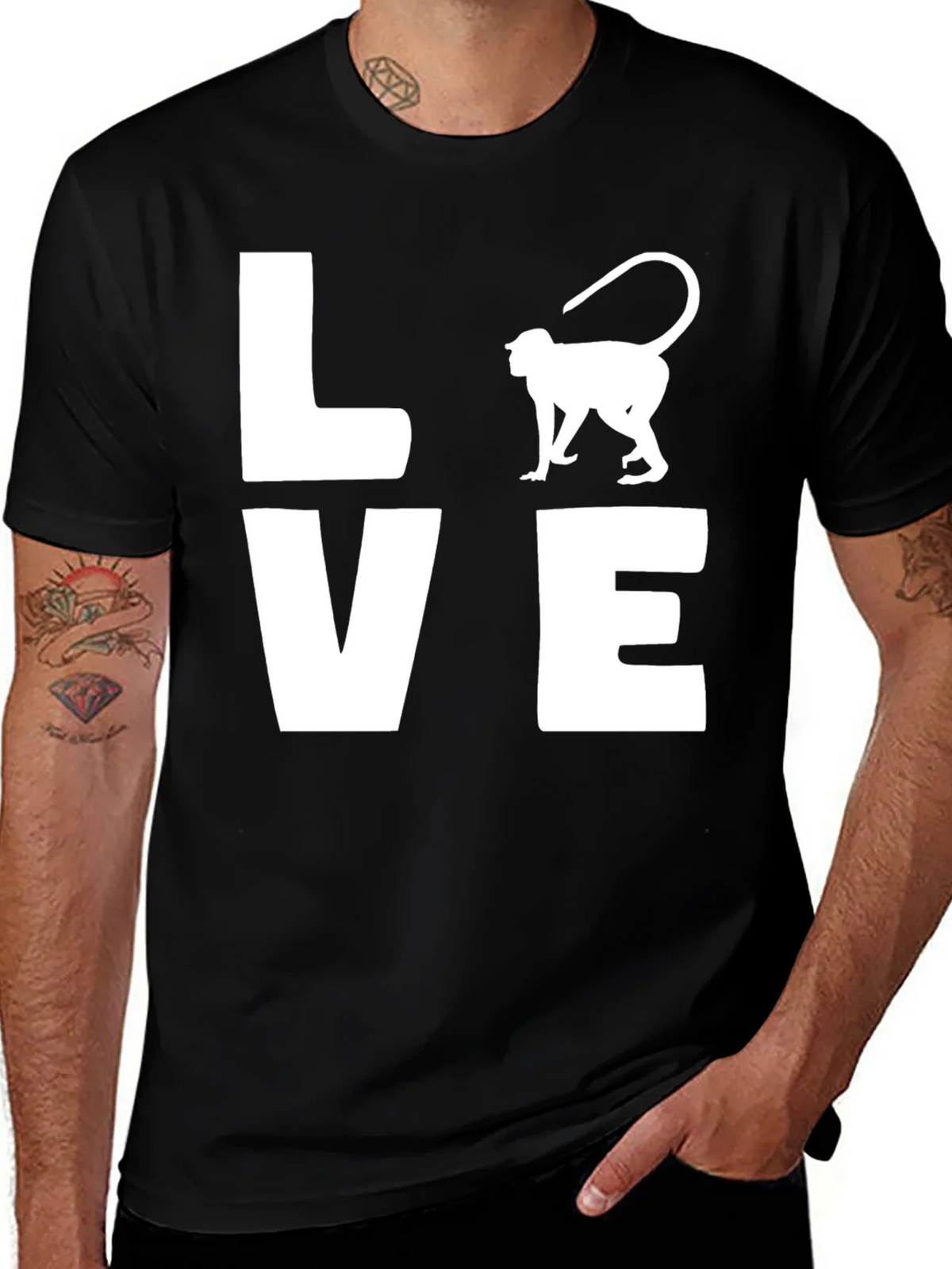Love Monkey Graphic Tee - Mens Black T-Shirt product image 1