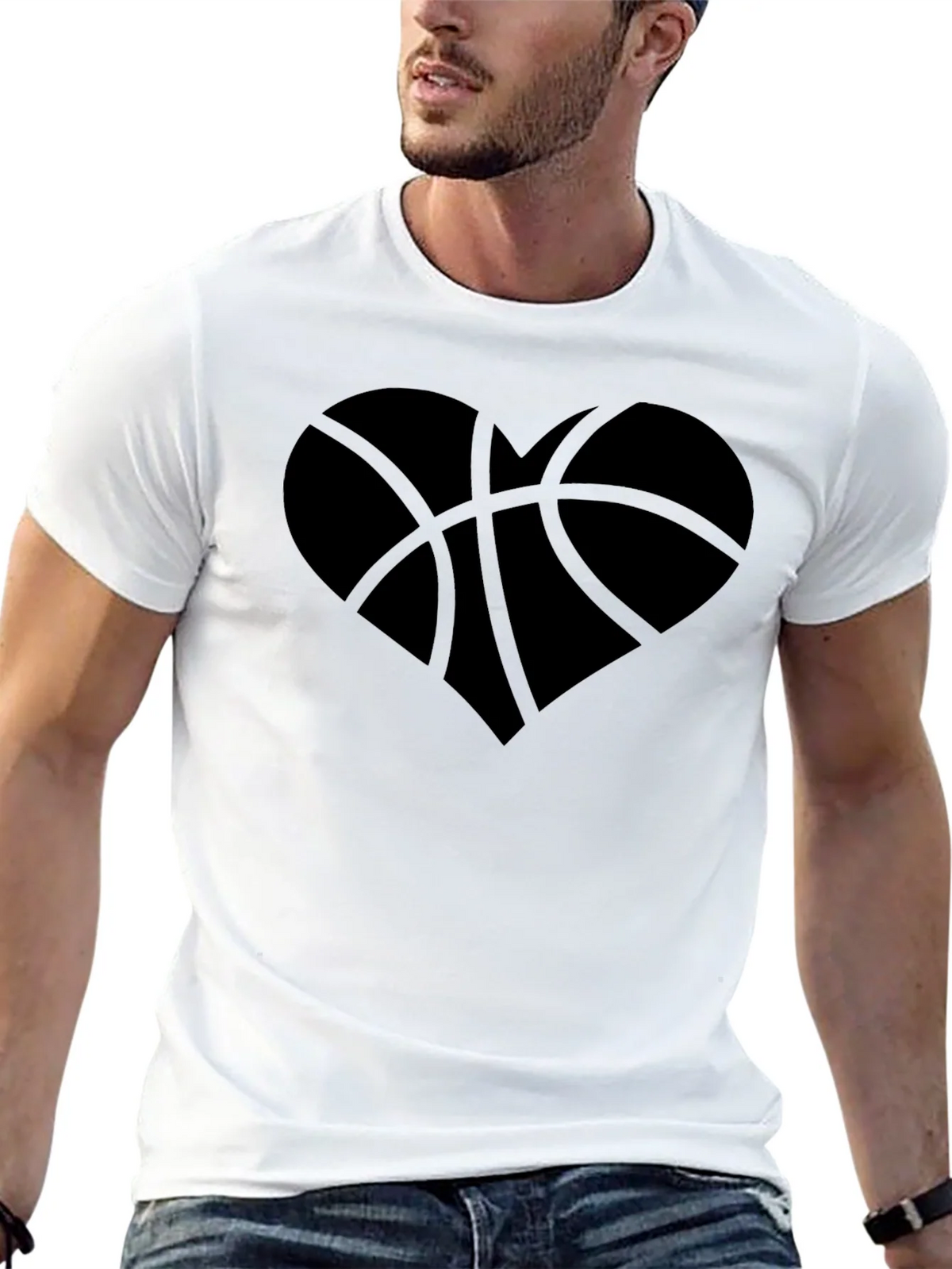 Basketball Heart Graphic T-Shirt - Trendy Casual Wear product image 11