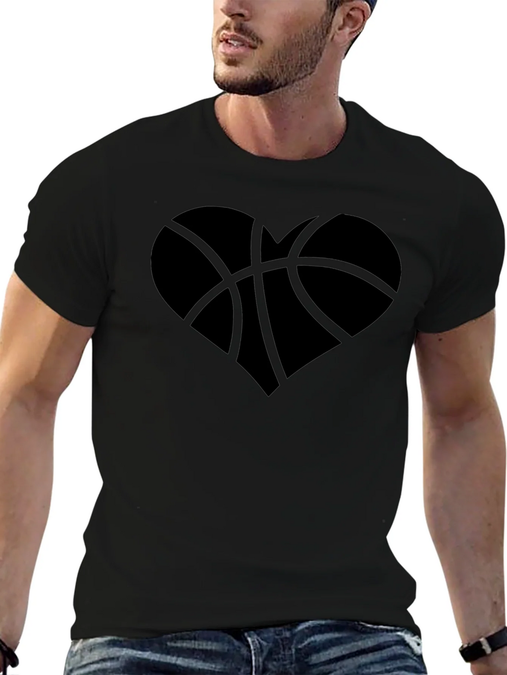 Basketball Heart Graphic T-Shirt - Trendy Casual Wear product image 6