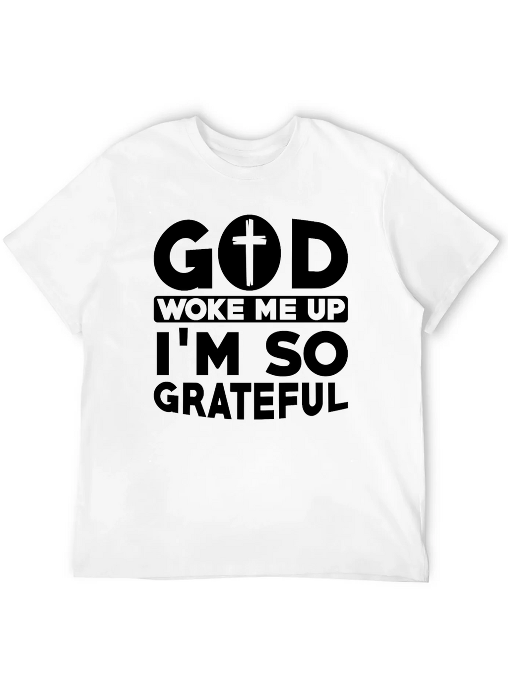 God Woke Me Up Grateful Black Tee product image 11