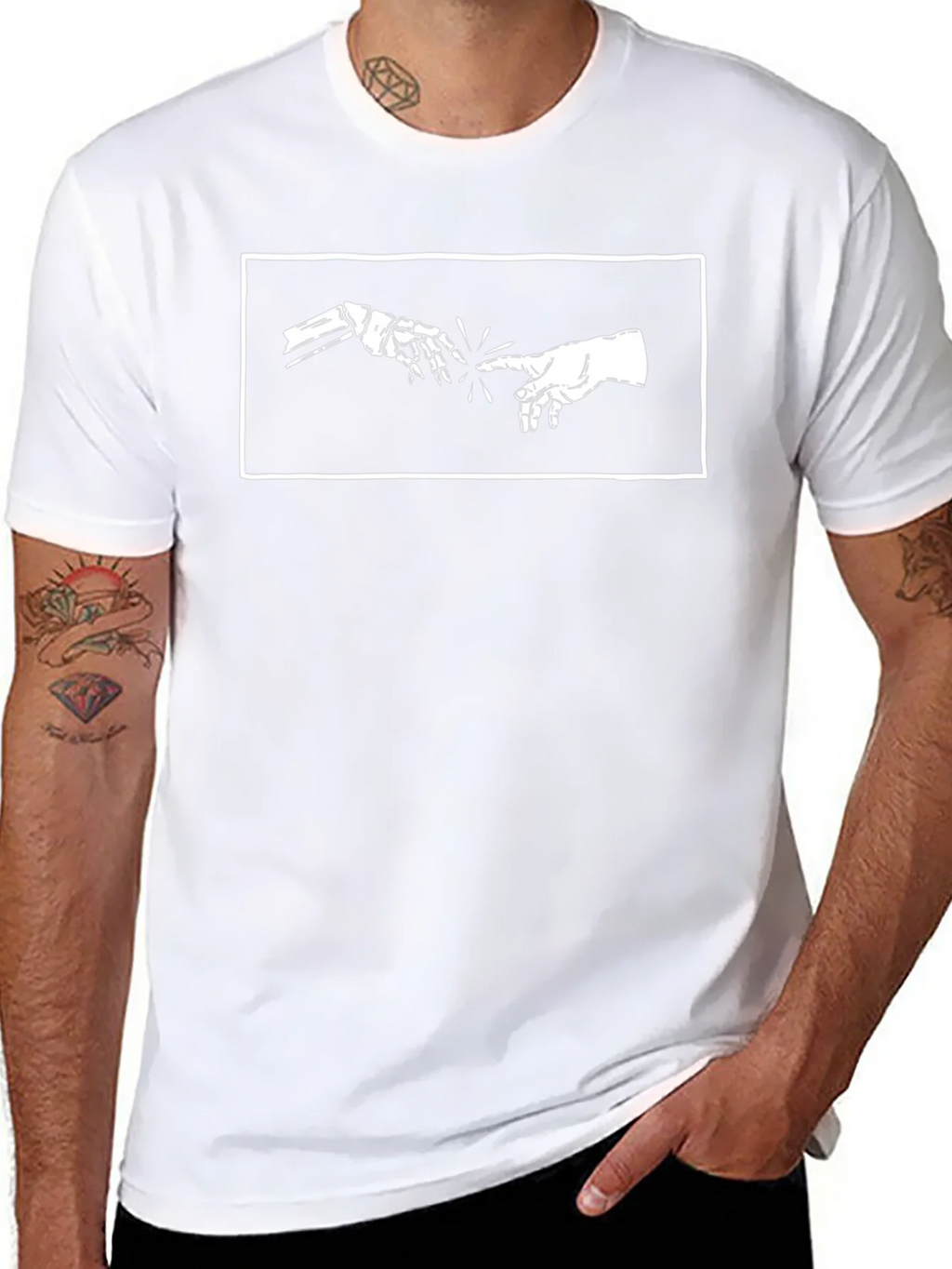 Creation of Adam Robot Hand T-Shirt product image 2