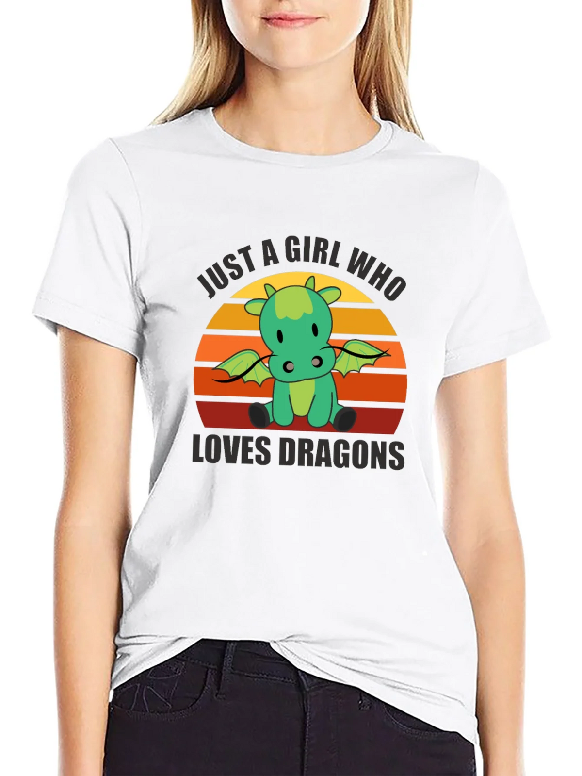 Girl Who Loves Dragons T-Shirt - Cute Graphic Tee product image 5
