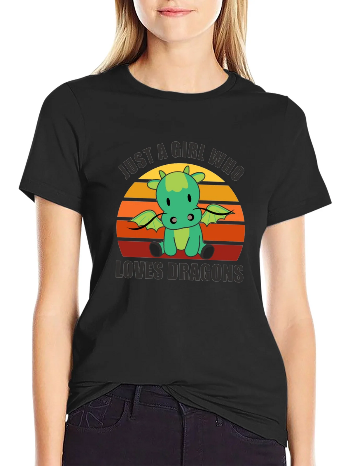 Girl Who Loves Dragons T-Shirt - Cute Graphic Tee product image 2