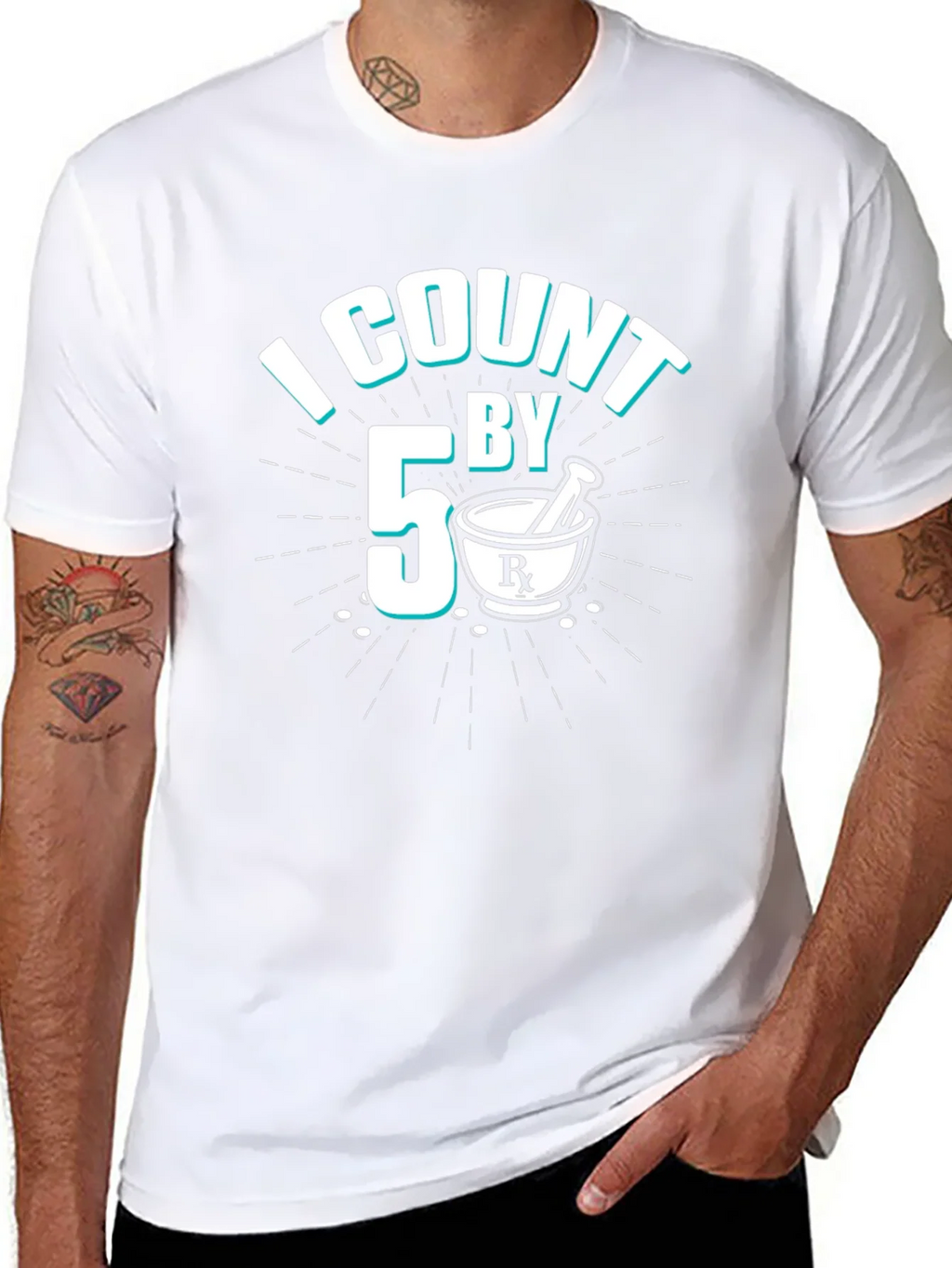 I Count By 5 Pharmacist Black T-Shirt product image 6