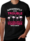 Funny Flamingo Trouble Graphic T-Shirt product image 1