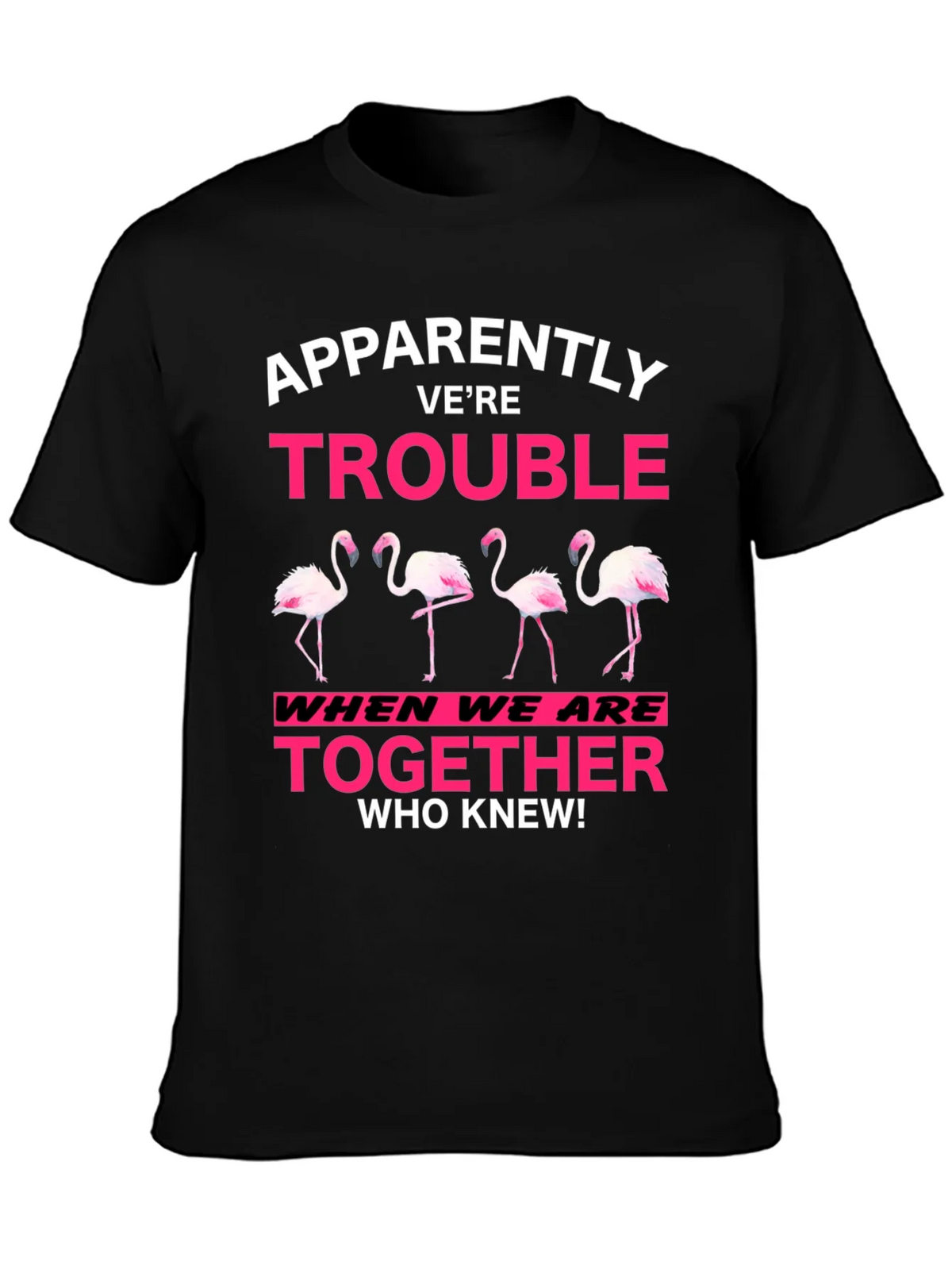 Funny Flamingo Trouble Graphic T-Shirt product image 3