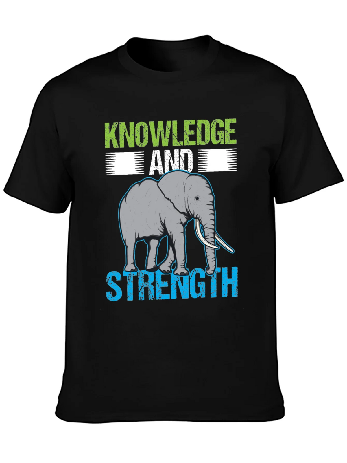 Knowledge & Strength Elephant Graphic T-Shirt product image 3