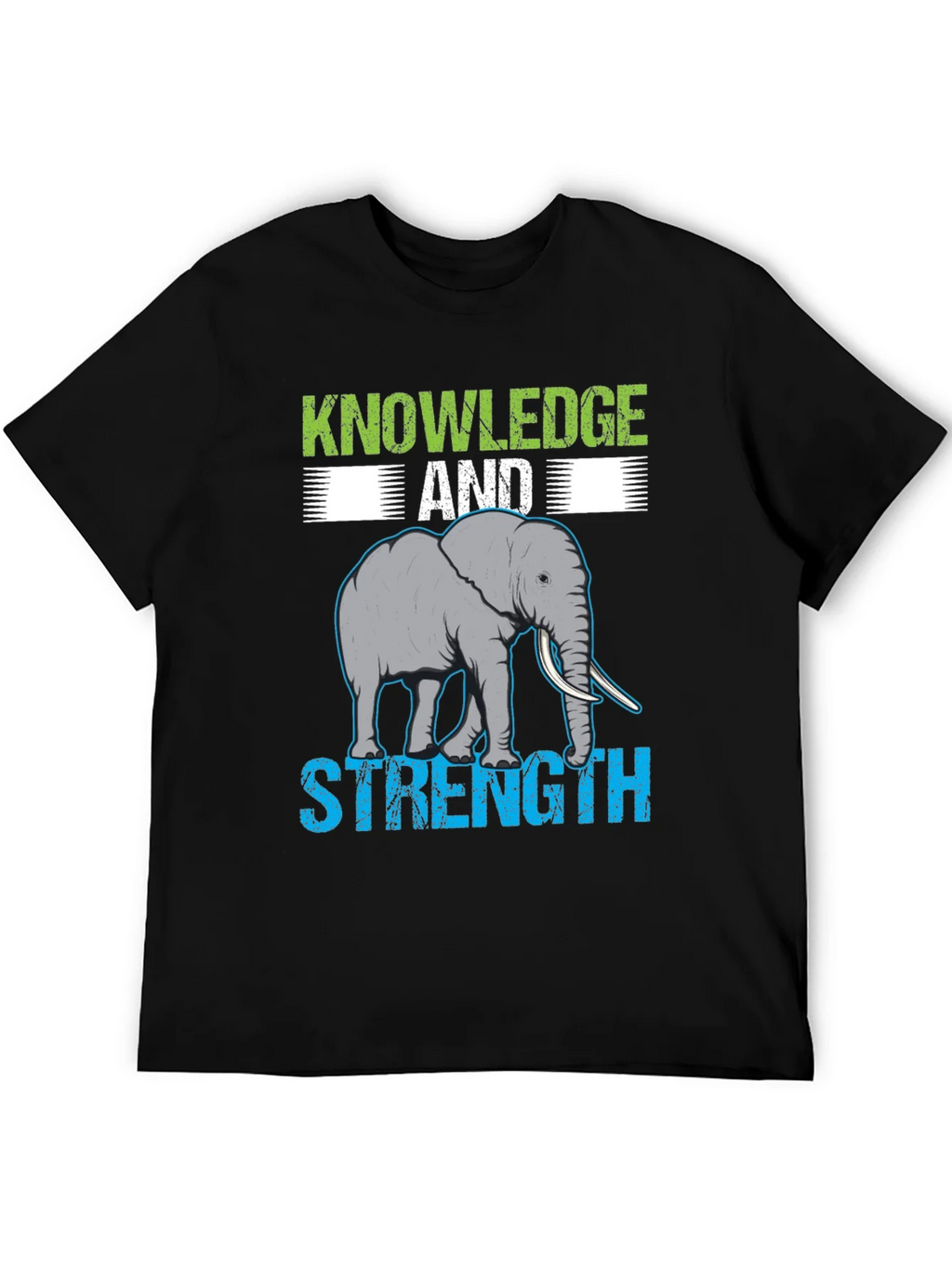 Knowledge & Strength Elephant Graphic T-Shirt product image 5